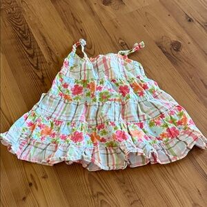 Gymboree Floral Plaid Dress - Pink, Green, Orange